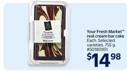 Walmart Your Fresh Market real cream bar cake offer