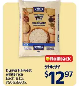 Walmart Dunya Harvest white rice offer