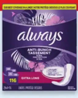 Walmart Always liners offer