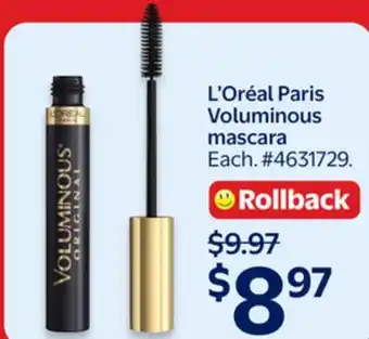 Walmart L'Oreal Paris Voluminous mascara offer