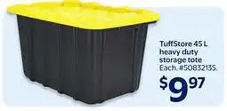 Walmart TuffStore 45 L heavy duty storage tote offer
