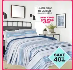 Oxford Mills Coastal Stripe 3pc Quilt Set offer