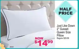 Oxford Mills Just Like Down 2 Gusset Queen Size Pillow offer