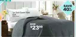 Oxford Mills 1pc Solid Queen Sized Quilt offer