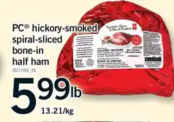 Fortinos PC HICKORY-SMOKED SPIRAL-SLICED BONE-IN HALF HAM offer