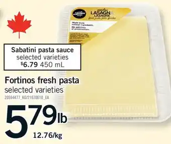 Fortinos FORTINOS FRESH PASTA offer