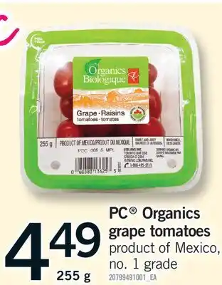 Fortinos PC ORGANICS GRAPE TOMATOES offer