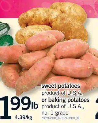 Fortinos SWEET POTATOES OR BAKING POTATOES offer