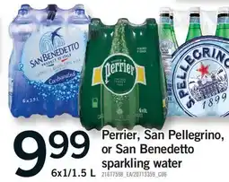 Fortinos PERRIER, SAN PELLEGRINO, OR SAN BENEDETTO SPARKLING WATER, 6x1/1 offer