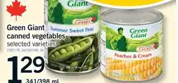 Fortinos GREEN GIANT CANNED VEGETABLES, 341/398 ML offer