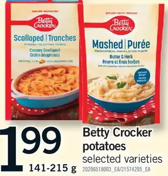 Fortinos BETTY CROCKER POTATOES offer