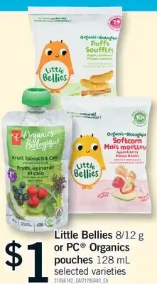 Fortinos LITTLE BELLIES, 8/12 G OR PC ORGANICS POUCHES offer