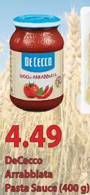 Fortinos DECECCO ARRABBIATA PASTA SAUCE offer