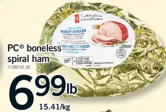 Fortinos PC BONELESS SPIRAL HAM offer