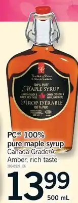 Fortinos PC 100% PURE MAPLE SYRUP offer