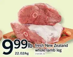 Fortinos FRESH NEW ZEALAND WHOLE LAMB LEG offer