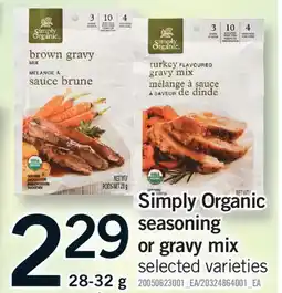 Fortinos SIMPLY ORGANIC SEASONING OR GRAVY MIX offer