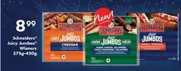 Fortinos SCHNEIDERS JUICY JUMBOS WIENERS, 375G-450G offer