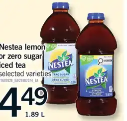 Fortinos NESTEA LEMON OR ZERO SUGAR ICED TEA offer