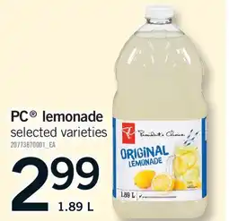 Fortinos PC LEMONADE offer