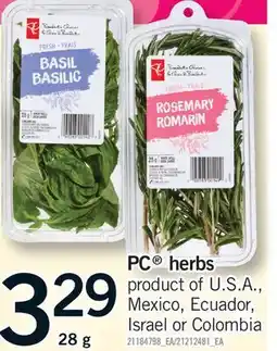 Fortinos PC HERBS offer