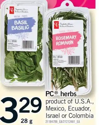 Fortinos PC HERBS offer