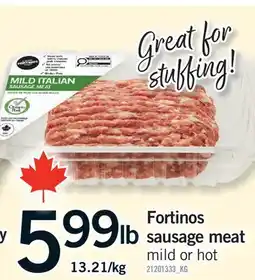Fortinos FORTINOS SAUSAGE MEAT offer