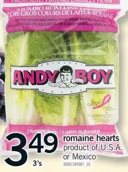 Fortinos ROMAINE HEARTS, 3's offer