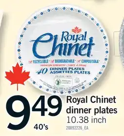 Fortinos ROYAL CHINET DINNER PLATES, 40'S offer