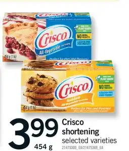 Fortinos CRISCO SHORTENING offer