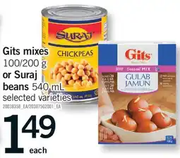 Fortinos GITS MIXES, 100/200 G OR SURAJ BEANS offer
