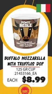 Fortinos BUFFALO MOZZARELLA WITH TRUFFLES DOP, 125 GR CUP offer