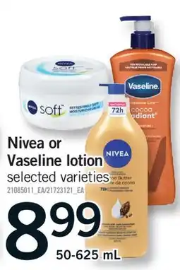 Fortinos NIVEA OR VASELINE LOTION offer