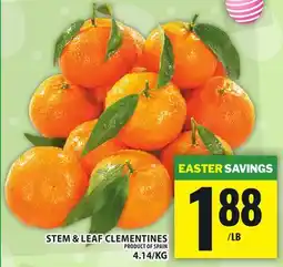 Food Basics STEM & LEAF CLEMENTINES offer