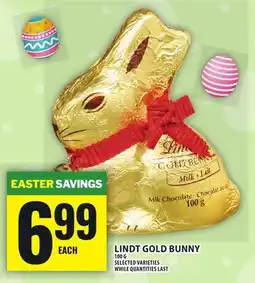Food Basics LINDT GOLD BUNNY offer