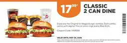 Harvey’s CLASSIC 2 CAN DINE offer