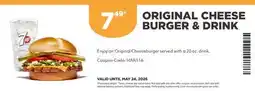 Harvey’s ORIGINAL CHEESE BURGER & DRINK offer