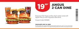 Harvey’s ANGUS 2 CAN DINE offer