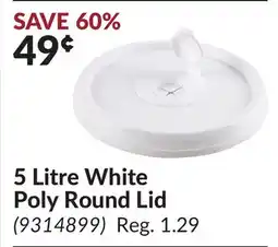 Princess Auto 5 Litre White Poly Round Lid offer