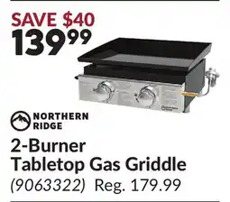 Princess Auto 2-Burner Tabletop Gas Griddle offer