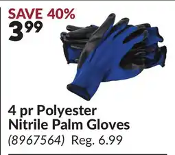 Princess Auto 4 pr Polyester Nitrile Palm Gloves offer