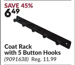 Princess Auto Coat Rack with 5 Button Hooks offer