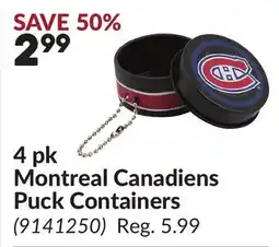 Princess Auto 4 pk Montreal Canadiens Puck Containers offer