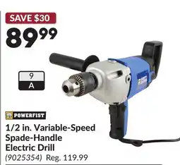 Princess Auto 1/2 in. Variable-Speed Spade-Handle Electric Drill offer