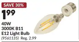 Princess Auto 40W 3000K B11 E12 Light Bulb offer