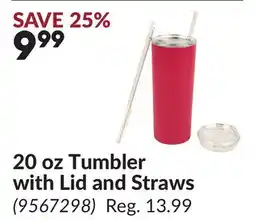 Princess Auto 20 oz Tumbler with Lid and Straws offer
