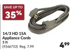 Princess Auto 3 ft 14/3 HD 15A Appliance Cords offer