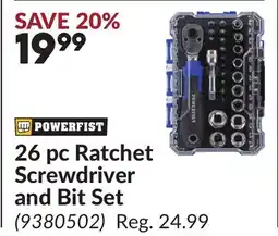 Princess Auto 26 pc Ratchet Screwdriver and Bit Set offer