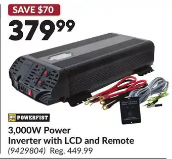 Princess Auto 3,000W Power Inverter with LCD and Remote offer