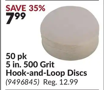 Princess Auto 50 pk 5 in. 500 Grit Hook-and-Loop Discs offer